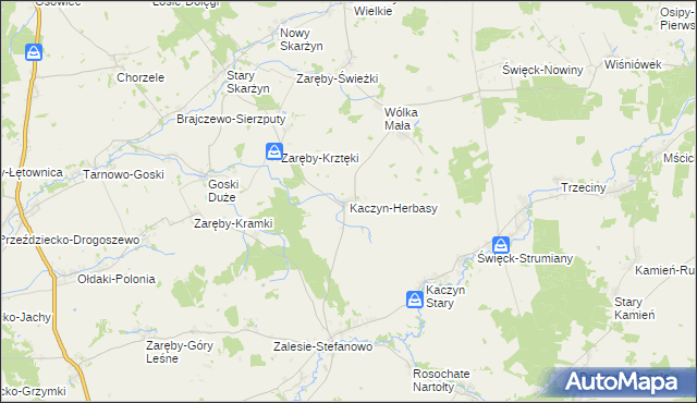 mapa Kaczyn-Herbasy, Kaczyn-Herbasy na mapie Targeo