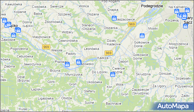 mapa Kadcza, Kadcza na mapie Targeo