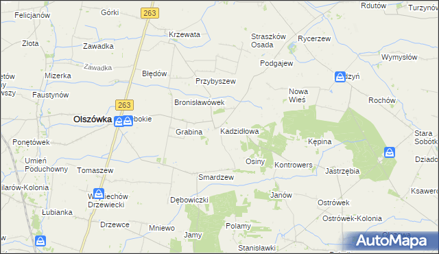 mapa Kadzidłowa, Kadzidłowa na mapie Targeo