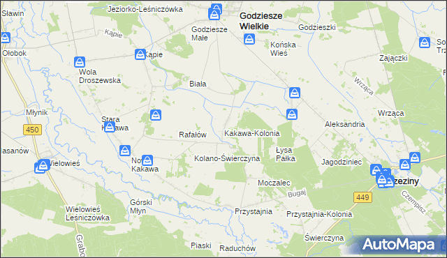 mapa Kakawa-Kolonia, Kakawa-Kolonia na mapie Targeo