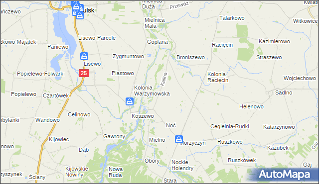 mapa Kalina gmina Wierzbinek, Kalina gmina Wierzbinek na mapie Targeo