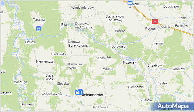 mapa Kalinków, Kalinków na mapie Targeo