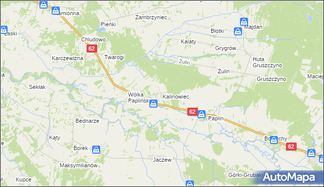 mapa Kalinowiec gmina Łochów, Kalinowiec gmina Łochów na mapie Targeo