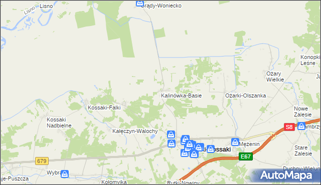 mapa Kalinówka-Basie, Kalinówka-Basie na mapie Targeo