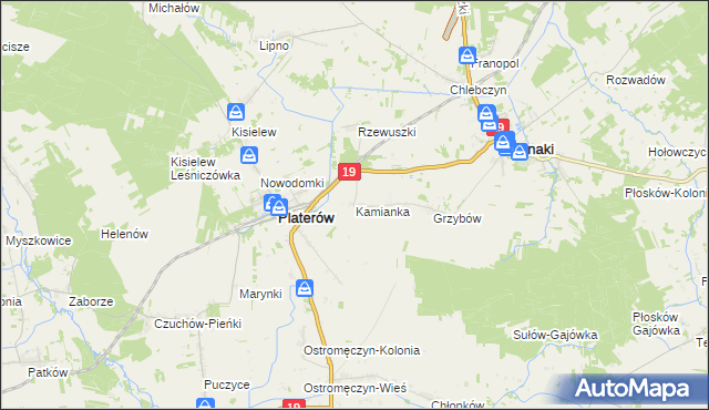 mapa Kamianka gmina Platerów, Kamianka gmina Platerów na mapie Targeo