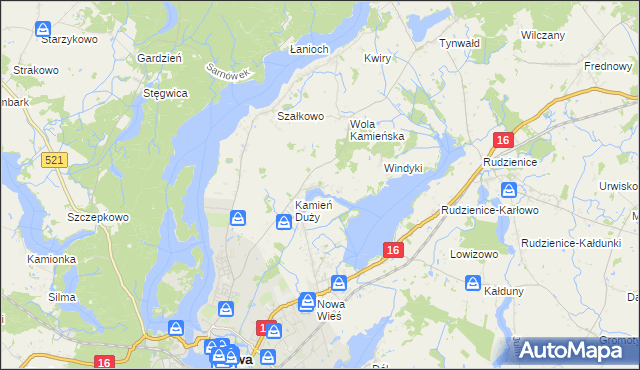 mapa Kamień Mały gmina Iława, Kamień Mały gmina Iława na mapie Targeo