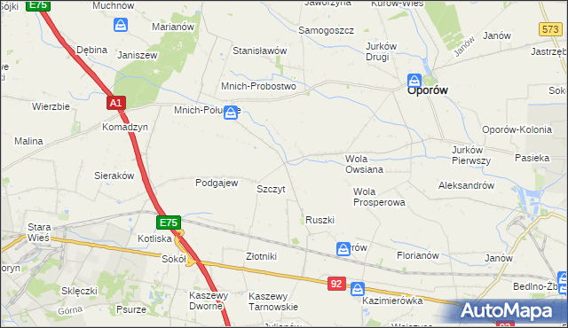 mapa Kamienna gmina Oporów, Kamienna gmina Oporów na mapie Targeo