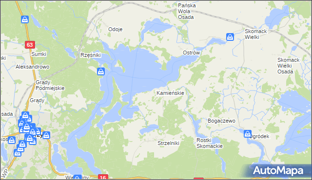 mapa Kamieńskie, Kamieńskie na mapie Targeo