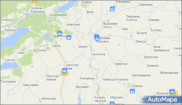 mapa Kamionka gmina Kleczew, Kamionka gmina Kleczew na mapie Targeo