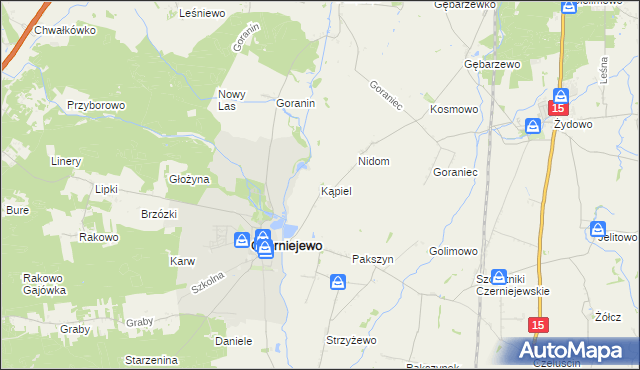 mapa Kąpiel gmina Czerniejewo, Kąpiel gmina Czerniejewo na mapie Targeo