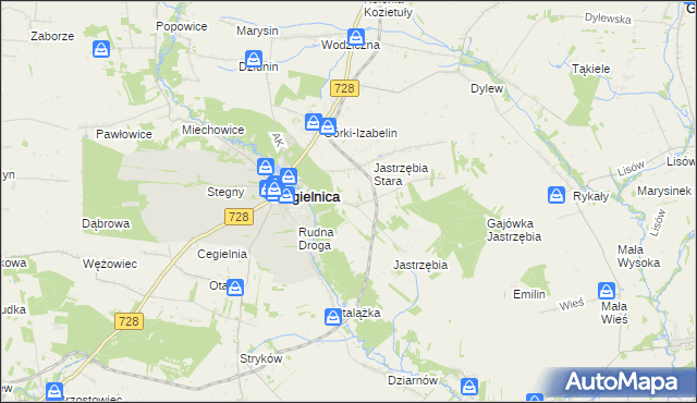 mapa Kaplin gmina Mogielnica, Kaplin gmina Mogielnica na mapie Targeo