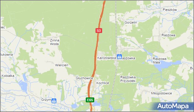 mapa Karczowiska, Karczowiska na mapie Targeo