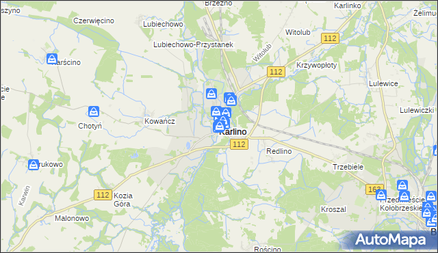 mapa Karlino, Karlino na mapie Targeo