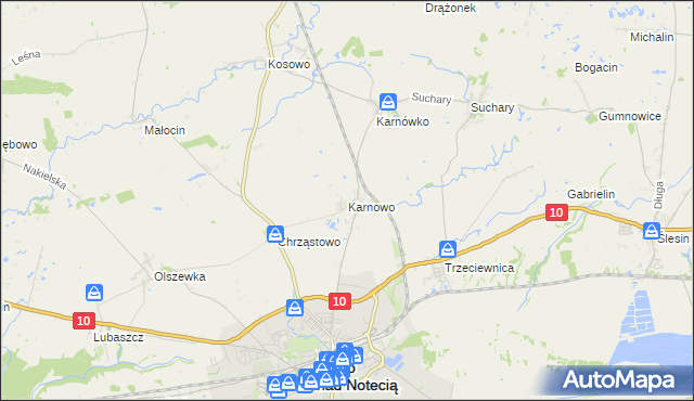 mapa Karnowo, Karnowo na mapie Targeo