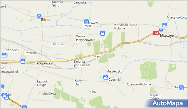 mapa Karp gmina Sitno, Karp gmina Sitno na mapie Targeo