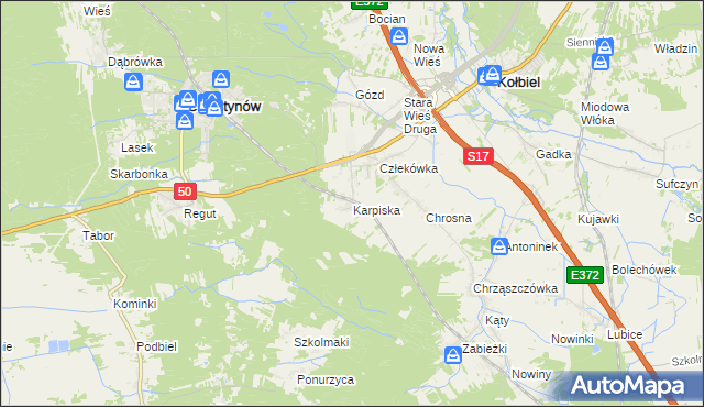 mapa Karpiska, Karpiska na mapie Targeo