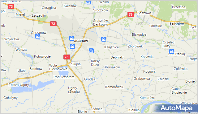 mapa Karsy Małe, Karsy Małe na mapie Targeo