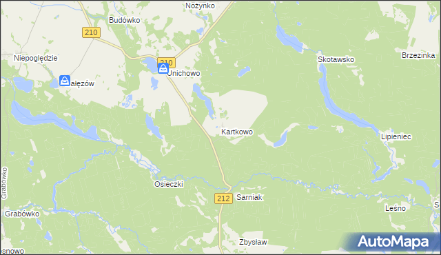 mapa Kartkowo, Kartkowo na mapie Targeo