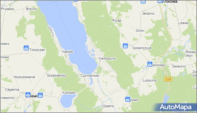 mapa Kartoszyno, Kartoszyno na mapie Targeo