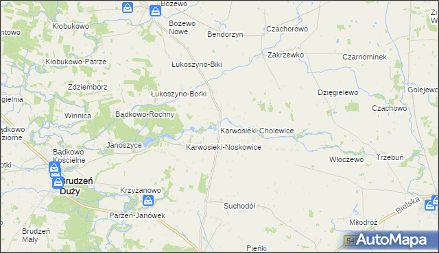 mapa Karwosieki-Cholewice, Karwosieki-Cholewice na mapie Targeo