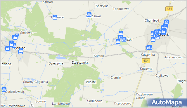 mapa Karzec, Karzec na mapie Targeo