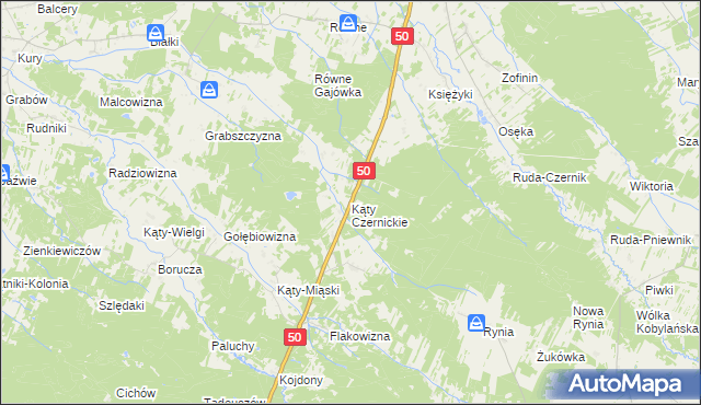 mapa Kąty Czernickie, Kąty Czernickie na mapie Targeo