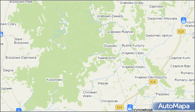mapa Kawieczyno, Kawieczyno na mapie Targeo