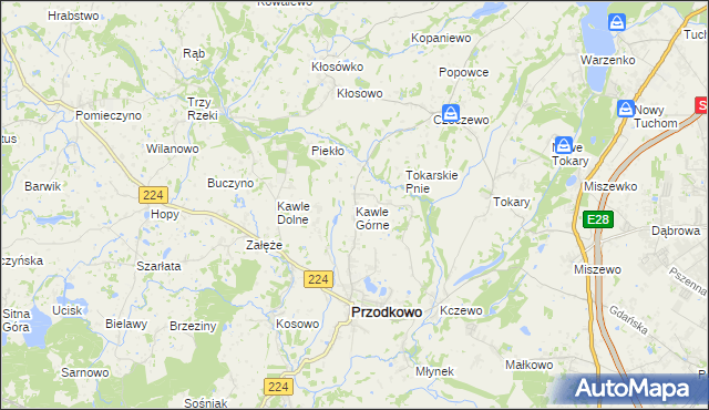 mapa Kawle Górne, Kawle Górne na mapie Targeo