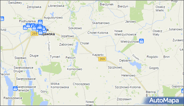 mapa Kazanki, Kazanki na mapie Targeo