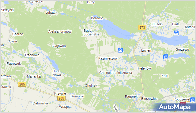 mapa Kazimierzów gmina Gostynin, Kazimierzów gmina Gostynin na mapie Targeo