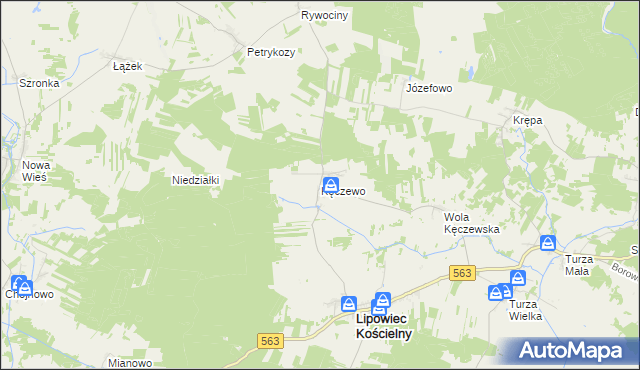 mapa Kęczewo, Kęczewo na mapie Targeo