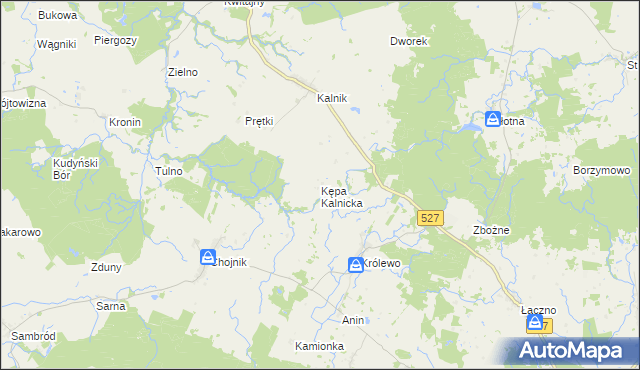 mapa Kępa Kalnicka, Kępa Kalnicka na mapie Targeo
