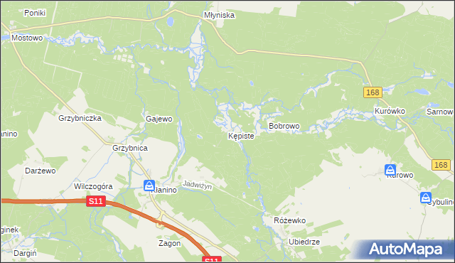 mapa Kępiste gmina Bobolice, Kępiste gmina Bobolice na mapie Targeo