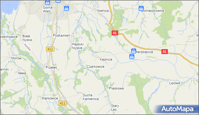 mapa Kępnica, Kępnica na mapie Targeo