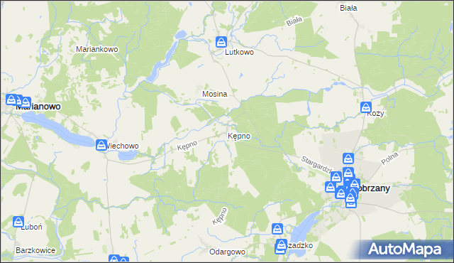 mapa Kępno gmina Dobrzany, Kępno gmina Dobrzany na mapie Targeo