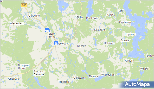 mapa Kępsko gmina Bobolice, Kępsko gmina Bobolice na mapie Targeo