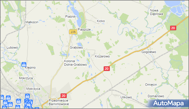 mapa Kiczarowo, Kiczarowo na mapie Targeo