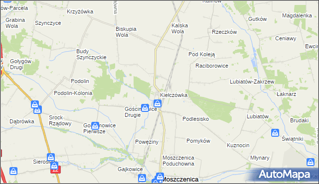 mapa Kiełczówka, Kiełczówka na mapie Targeo