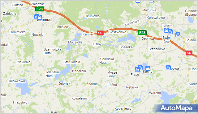 mapa Kieleńska Huta, Kieleńska Huta na mapie Targeo
