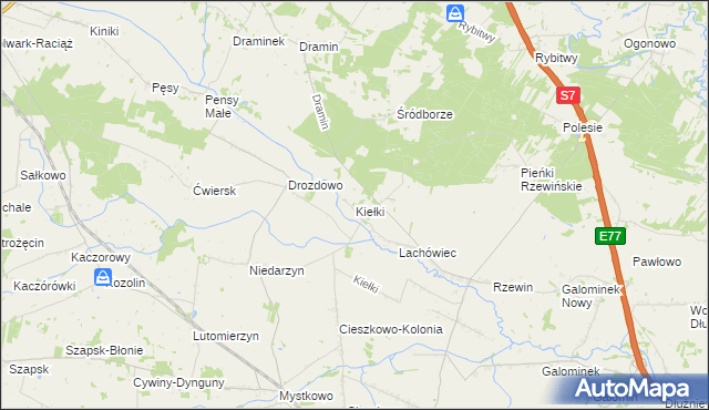 mapa Kiełki, Kiełki na mapie Targeo