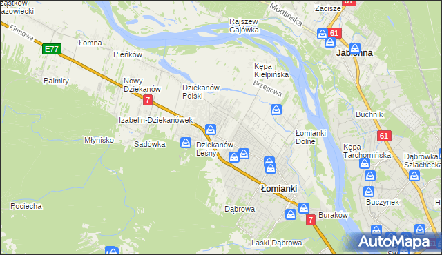 mapa Kiełpin gmina Łomianki, Kiełpin gmina Łomianki na mapie Targeo