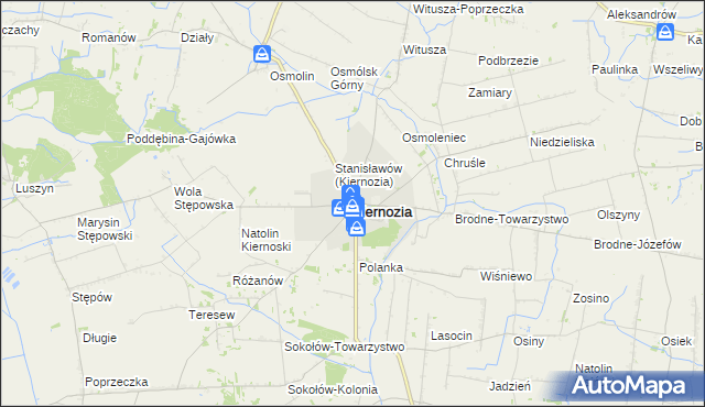 mapa Kiernozia, Kiernozia na mapie Targeo