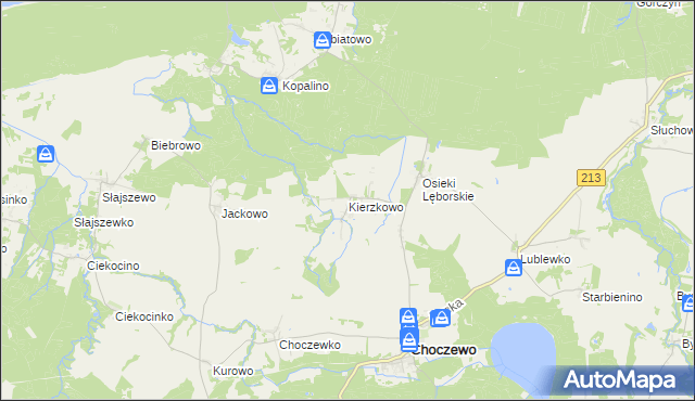 mapa Kierzkowo gmina Choczewo, Kierzkowo gmina Choczewo na mapie Targeo