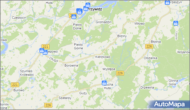 mapa Kierzkowo gmina Przywidz, Kierzkowo gmina Przywidz na mapie Targeo