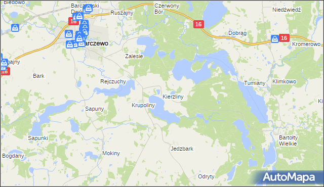mapa Kierzliny, Kierzliny na mapie Targeo