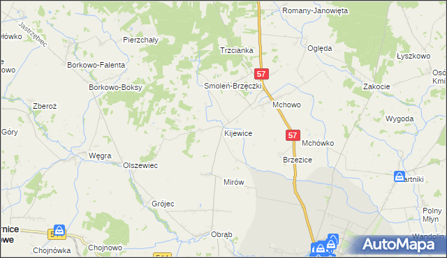 mapa Kijewice gmina Przasnysz, Kijewice gmina Przasnysz na mapie Targeo