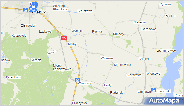 mapa Kijewice gmina Strzelno, Kijewice gmina Strzelno na mapie Targeo