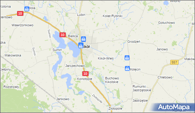 mapa Kikół-Wieś, Kikół-Wieś na mapie Targeo