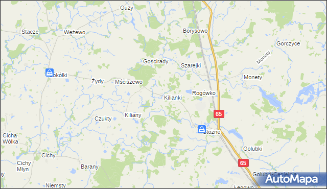 mapa Kilianki, Kilianki na mapie Targeo