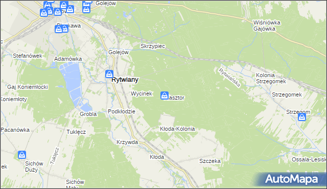 mapa Klasztor gmina Rytwiany, Klasztor gmina Rytwiany na mapie Targeo